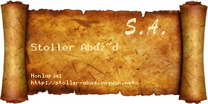Stoller Abád névjegykártya